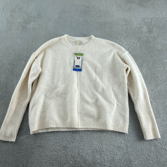 Soft Cozy Crewneck Sweater L/G Legendary Outfitters Beige Blend NWT 0297 - Picture 1 of 9